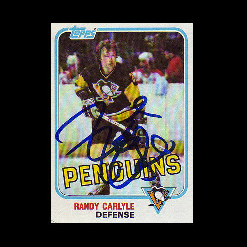 Randy Carlyle Pittsburgh Penguins Autographed Card