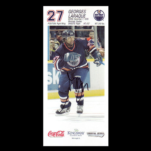 Georges Laraque Edmonton Oilers Autographed Team Card