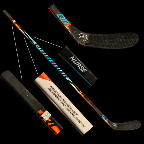 Darnell Nurse Autographed Warrior Covert QRL Game Used Stick
