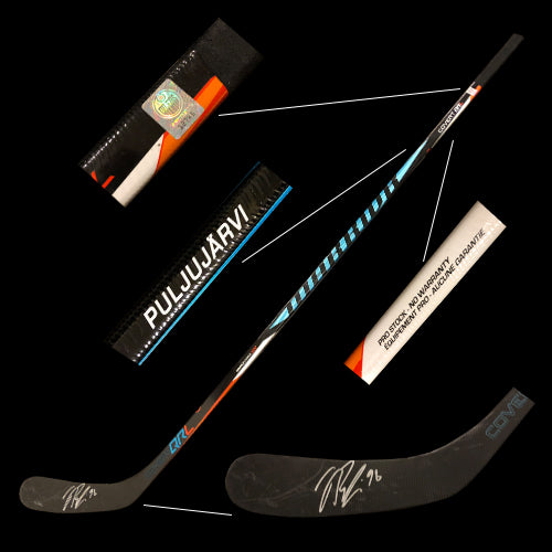 Jesse Puljujarvi Edmonton Oilers Warrior Covert QRL Autographed Game Used Rookie Year Stick