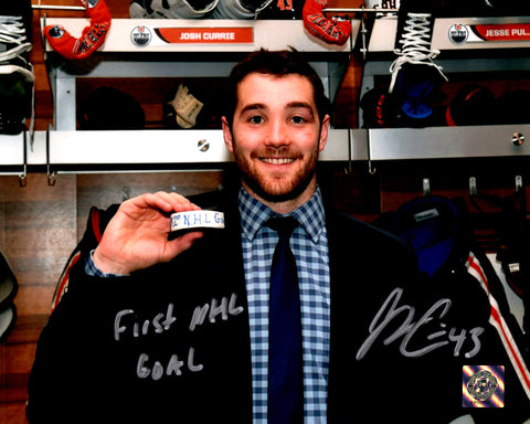 Josh Currie Edmonton Oilers Autographed 1st NHL Goal Inscribed 8x10 Photo