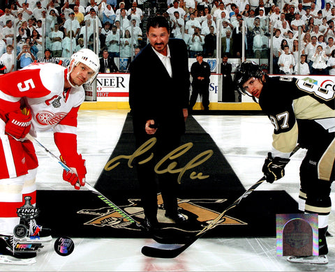 Mario Lemieux Pittsburgh Penguins Autographed Puck Drop 8x10 Photo