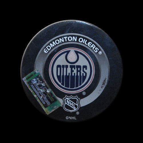 Edmonton Oilers vs San Jose Sharks Game Used Puck November 30, 2003