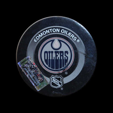 Edmonton Oilers vs Anaheim Mighty Ducks Game Used Puck January 15, 2004