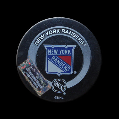 New York Rangers vs. Buffalo Sabres Game Used Puck March 31, 2004