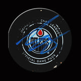 TY RATTIE Autographed Goal Puck With CONNOR MCDAVID Assist Vs. Vancouver Canucks