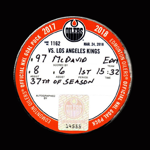 CONNOR MCDAVID Goal Puck From March 24, 2018 vs Kings