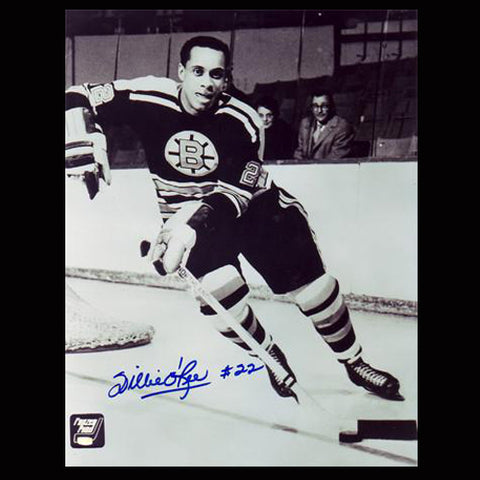 Willie O'Ree Boston Bruins Autographed Action 8x10 Photo
