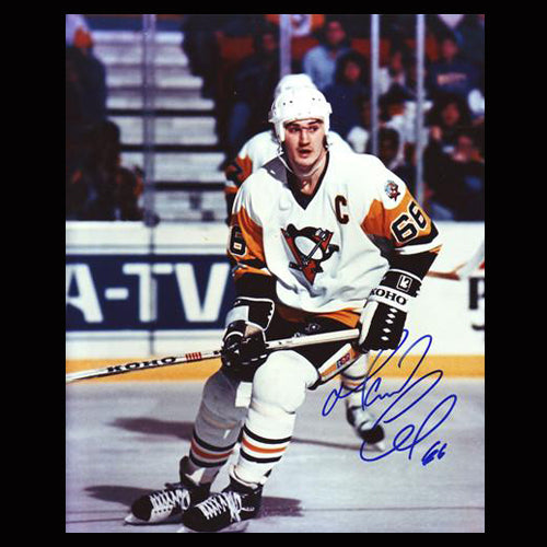 Mario Lemieux Pittsburgh Penguins Autographed 1990 8x10 Photo