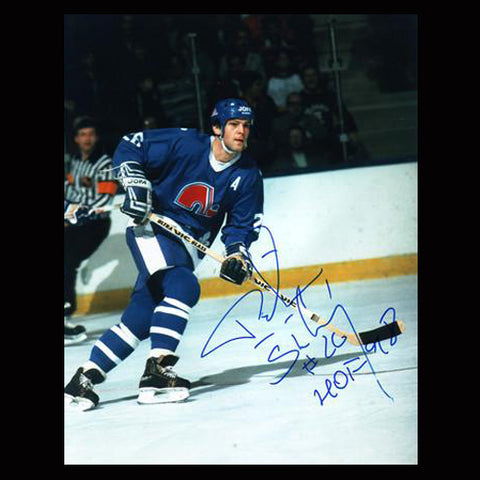 Peter Stastny Quebec Nordiques Autographed Crossover 8x10 Photo w/HOF Notation