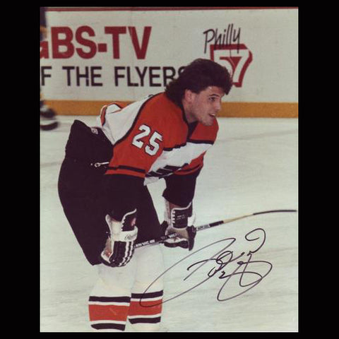Peter Zezel Philadelphia Flyers Autographed Warm Up 8x10 Photo