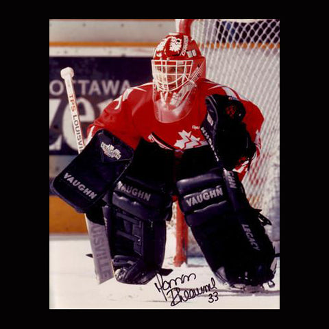 Manon Rheaume Team Canada Autographed Crouch 8x10 Photo