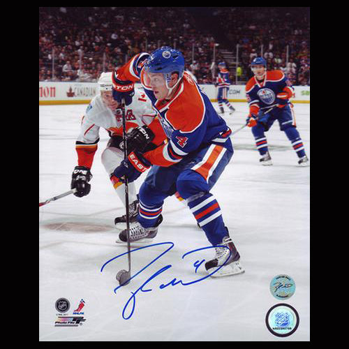 Taylor Hall Autographed Edmonton Oilers 1st NHL Game 8x10 Photo - Clearance