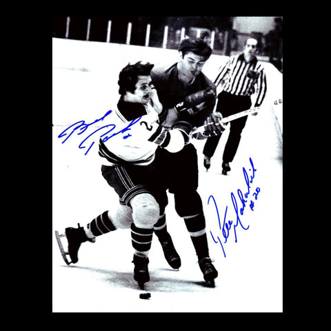 Brad Park Rangers vs. Pete Mahovlich Canadiens Autographed Body Check 8x10 Photo