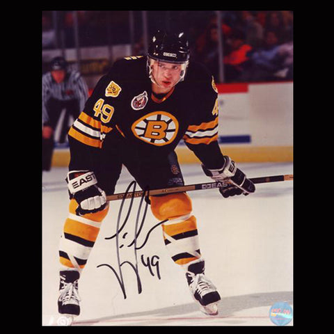 Joe Juneau Boston Bruins Autographed Face-Off 8x10 Photo
