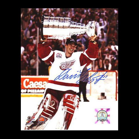 Dominik Hasek Detroit Red Wings Autographed Stanley Cup 8x10 Photo