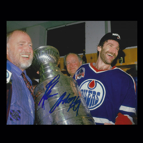 Glenn Anderson Edmonton Oilers Autographed Stanley Cup w/Pocklington 8x10 Photo
