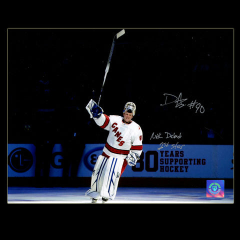 David Ayres Carolina Hurricanes Autographed and Inscribed "NHL Debut & 1st Star" 8x10 Photo