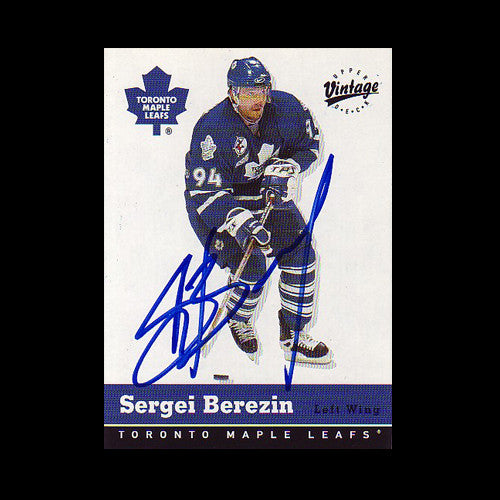 Sergei Berezin Toronto Maple Leafs Autographed Card