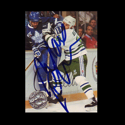 Marc Bergevin Hartford Whalers Autographed Card