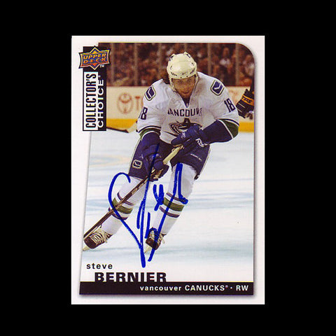 Steve Bernier Vancouver Canucks Autographed Card