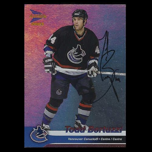 Todd Bertuzzi Vancouver Canucks Autographed Card