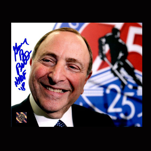 Gary Bettman NHL Autographed Presser 8x10 Photo w/Inscription
