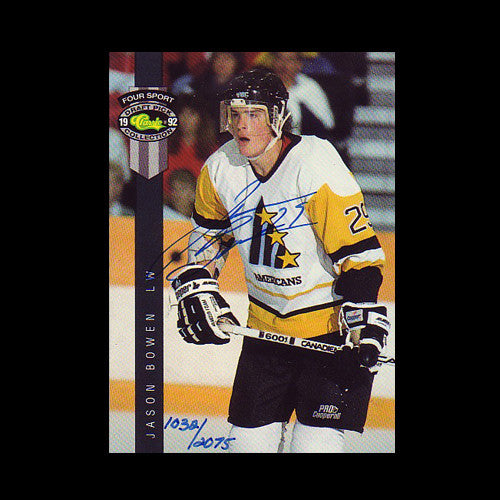 Jason Bowen Tri-City Americans Autographed Classic Four Sport Autographs Card