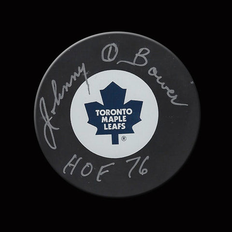 Johnny Bower Toronto Maple Leafs Autographed Puck