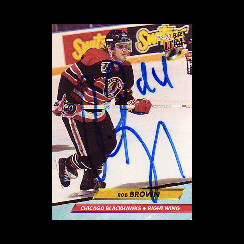 Rob Brown Chicago Blackhawks Autographed Card