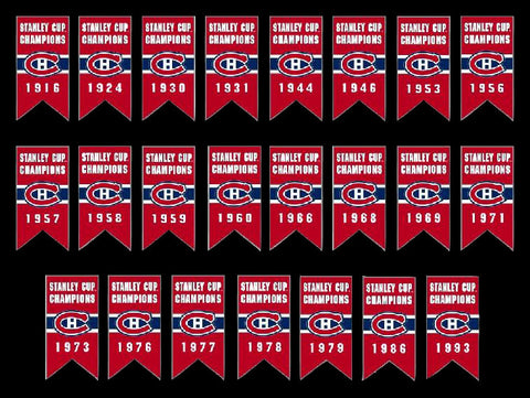 Montreal Canadiens Complete Set of 23 Stanley Cup Banner Pins