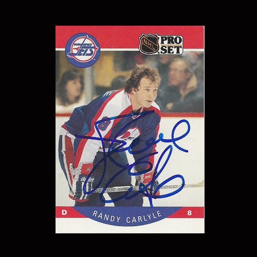 Randy Carlyle Winnipeg Jets Autographed Card