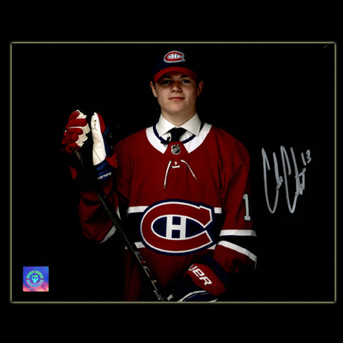 Cole Caufield Autographed Montreal Canadiens Draft Day 8x10 Photo