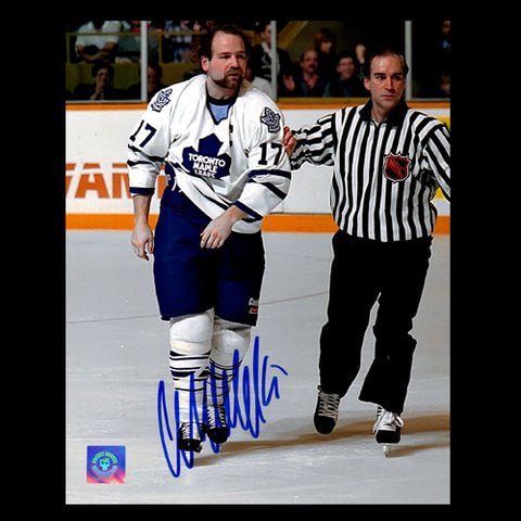 Wendal Clark Toronto Maple Leafs Autographed Fight 8x10 Photo