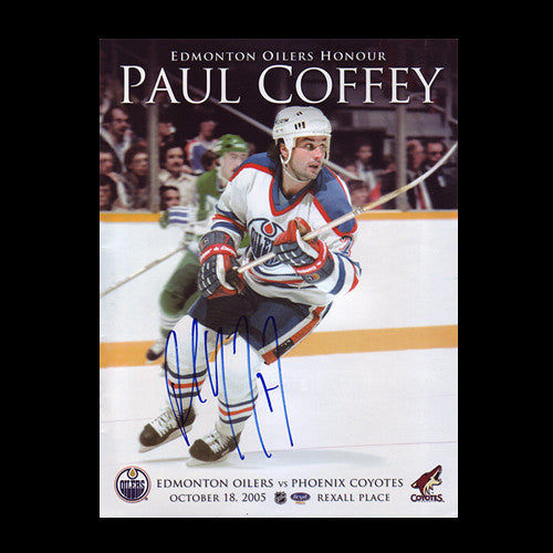 Paul Coffey Edmonton Oilers Autographed "Paul Coffey" Night Program