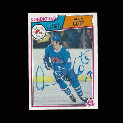 Alain Cote Quebec Nordiques Autographed Card