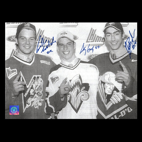 Sidney Crosby, Luc Bourdon & Guillaume Latendresse Triple Autographed QMJHL 8x10 Photo