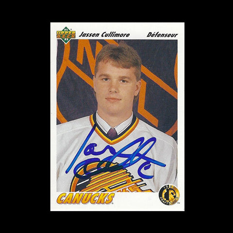 Jassen Cullimore Vancouver Canucks Autographed Card