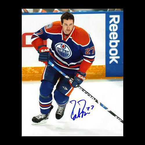 Dustin Penner Edmonton Oilers Autographed Warm-Ups 8x10 Photo - Clearance