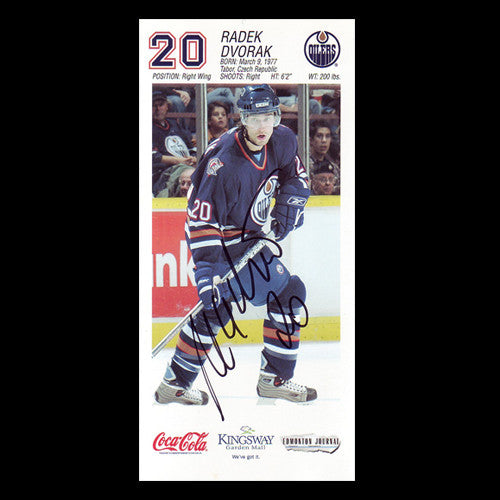 Radek Dvorak Edmonton Oilers Autographed Team Card
