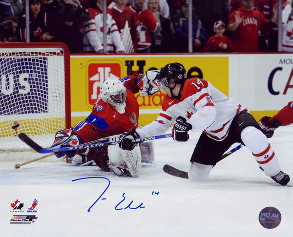 Jordan Eberle Autographed Team Canada WJHC Last Second Goal 11x14 Photo