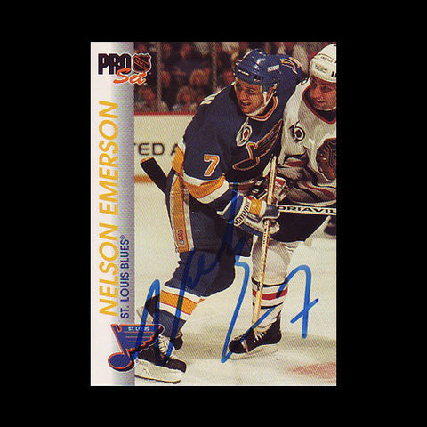 Nelson Emerson St. Louis Blues Autographed Card