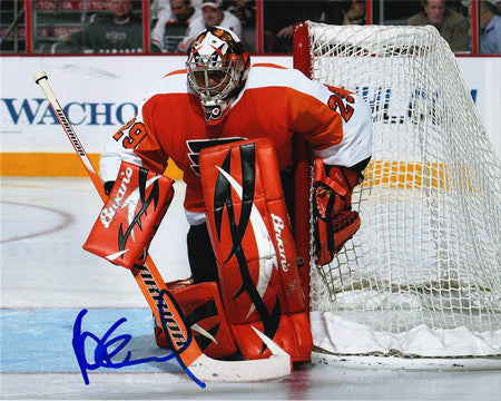 Ray Emery Philadelphia Flyers Autographed Hugging Post 8x10 Photo