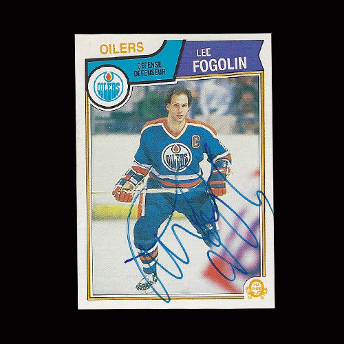 Lee Fogolin Edmonton Oilers Autographed Card