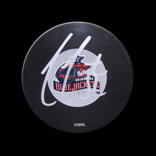 Adam Foote Columbus Blue Jackets Autographed Puck