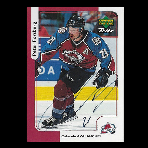 Peter Forsberg Colorado Avalanche Autographed Card