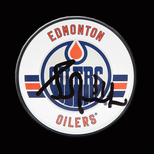 Grant Fuhr Edmonton Oilers Autographed Acrylic Puck