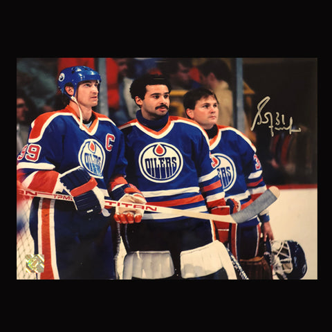 Grant Fuhr Edmonton Oilers Autographed 11x14 with Gretzky Photo