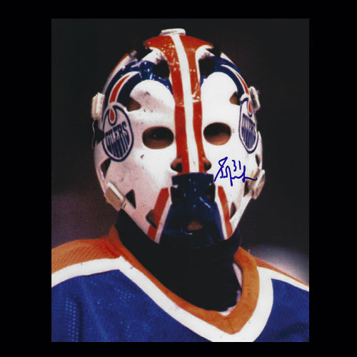 Grant Fuhr Edmonton Oilers Autographed Close Up 8x10 Photo