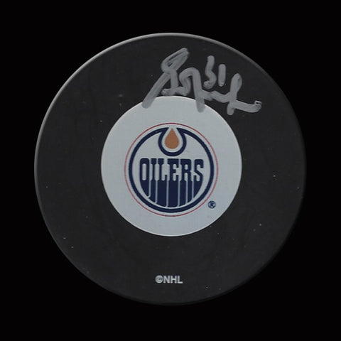 Grant Fuhr Edmonton Oilers Autographed Puck